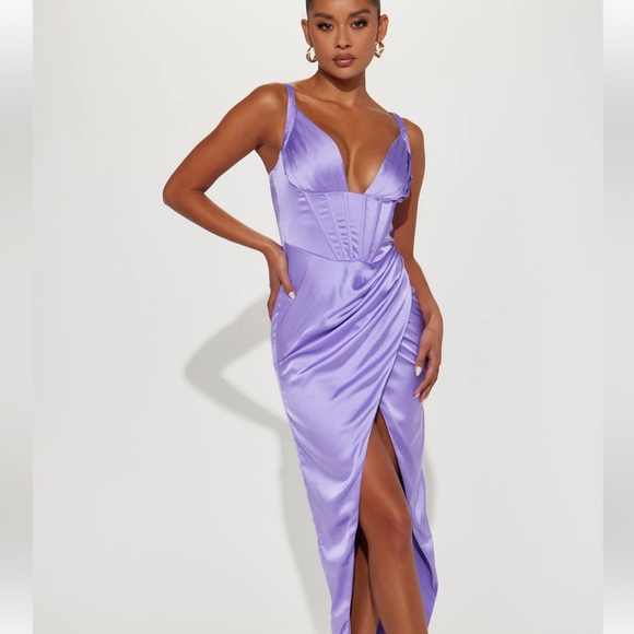Satin Purple Dress - Picture 1 of 6